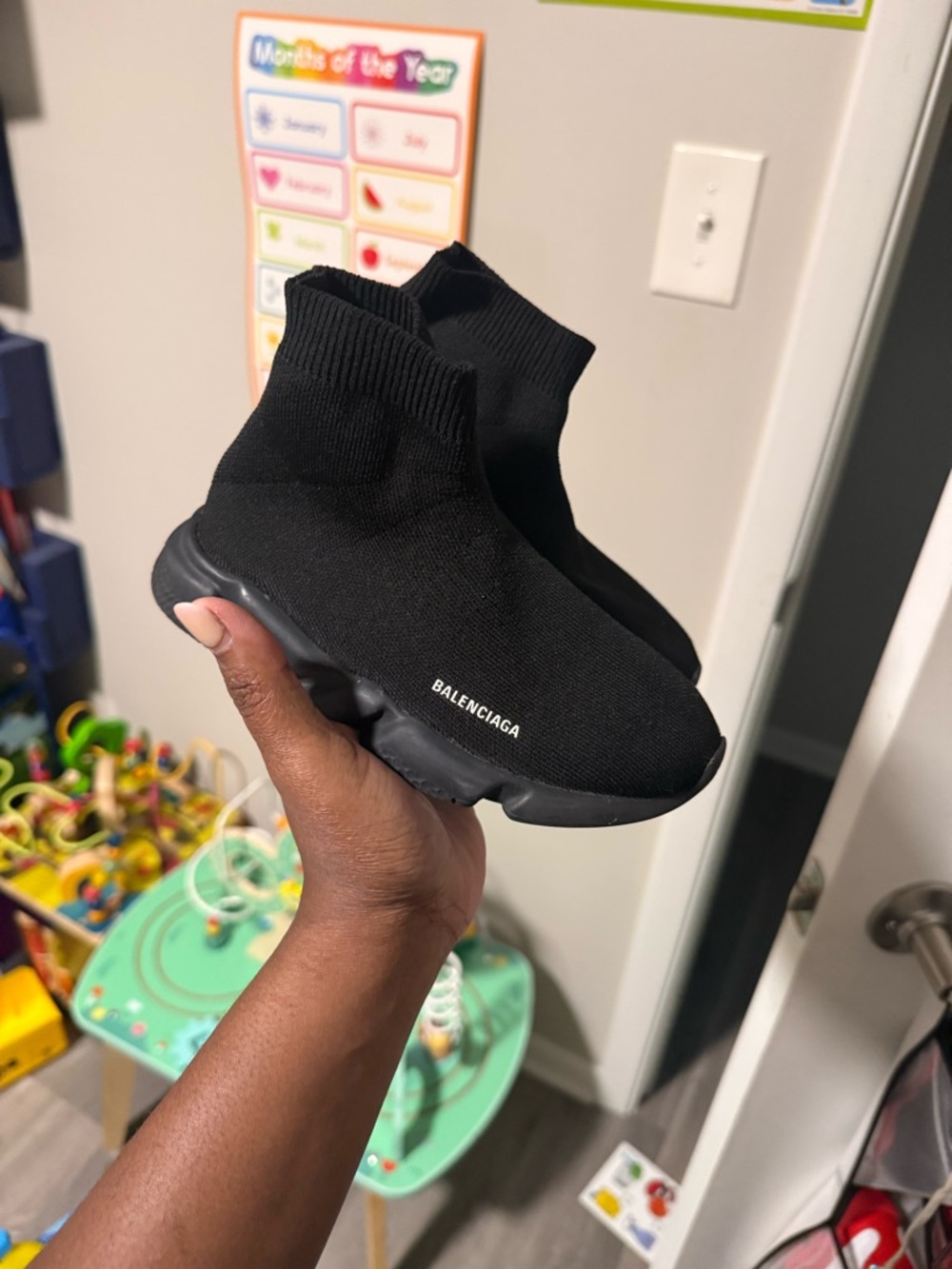 Kids 10-11 Balenciaga Black Speed Trainer Sock Sneakers